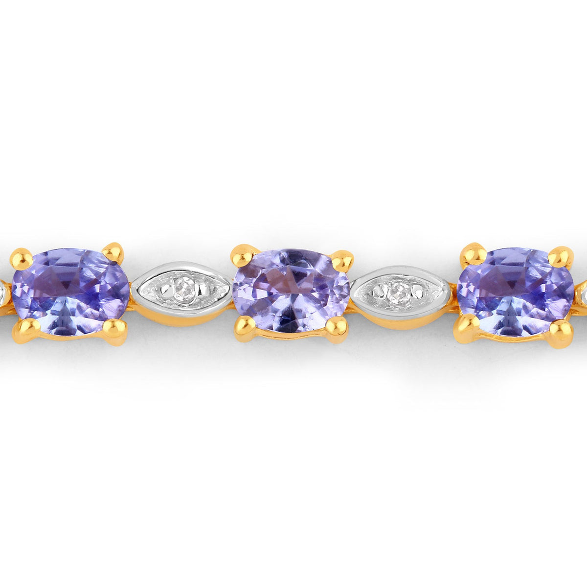 Brazalete de plata de ley .925 con tanzanita genuina de 1,56 quilates y diamantes blancos