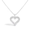 .925 Sterling Silver 1.00 Cttw Diamond Heart 18