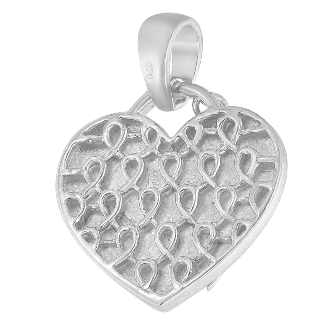 .925 Sterling Silver 1/10 cttw Diamond Heart Pendant Necklace (H-I, I1-I2)