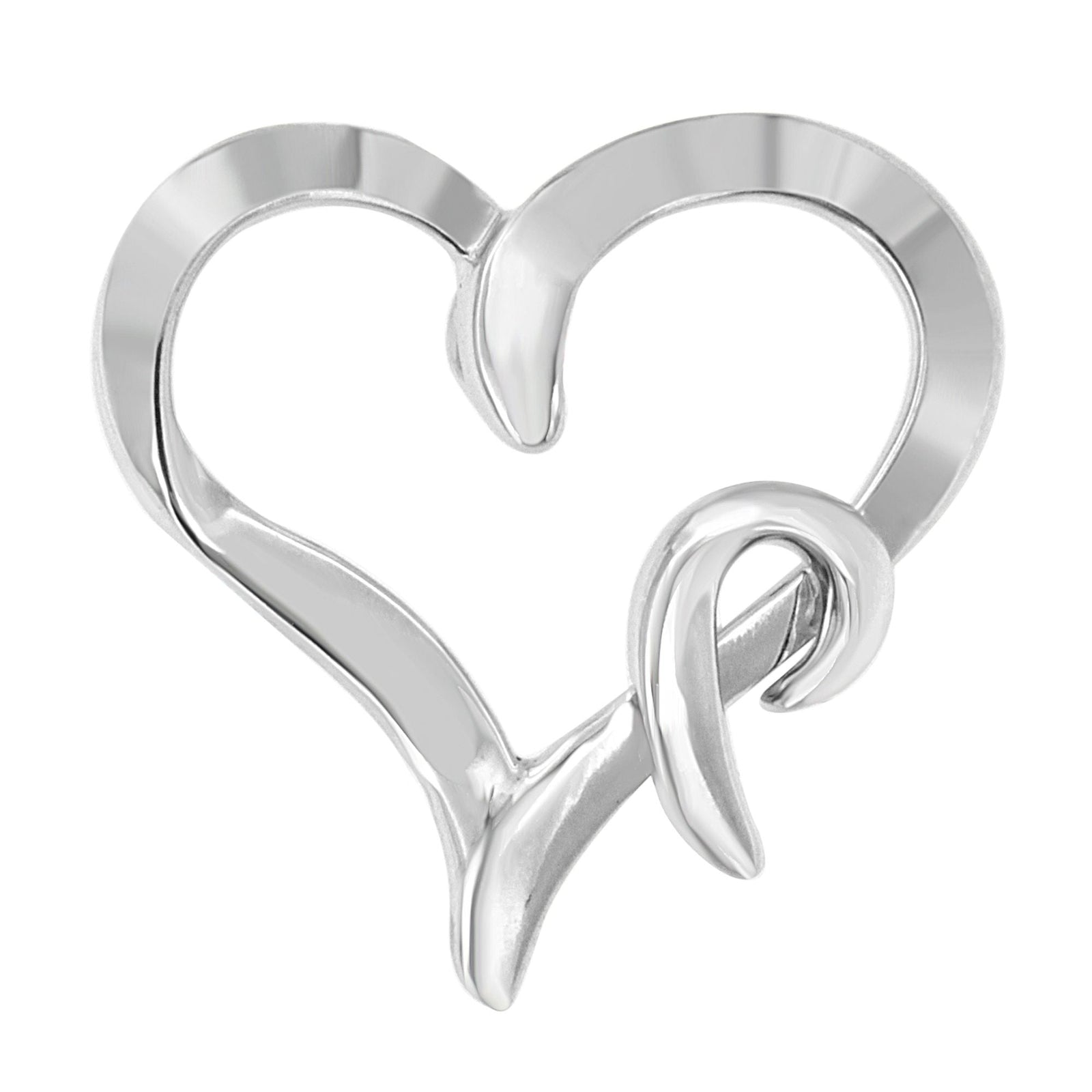 Collar con colgante de corazón de plata de ley .925