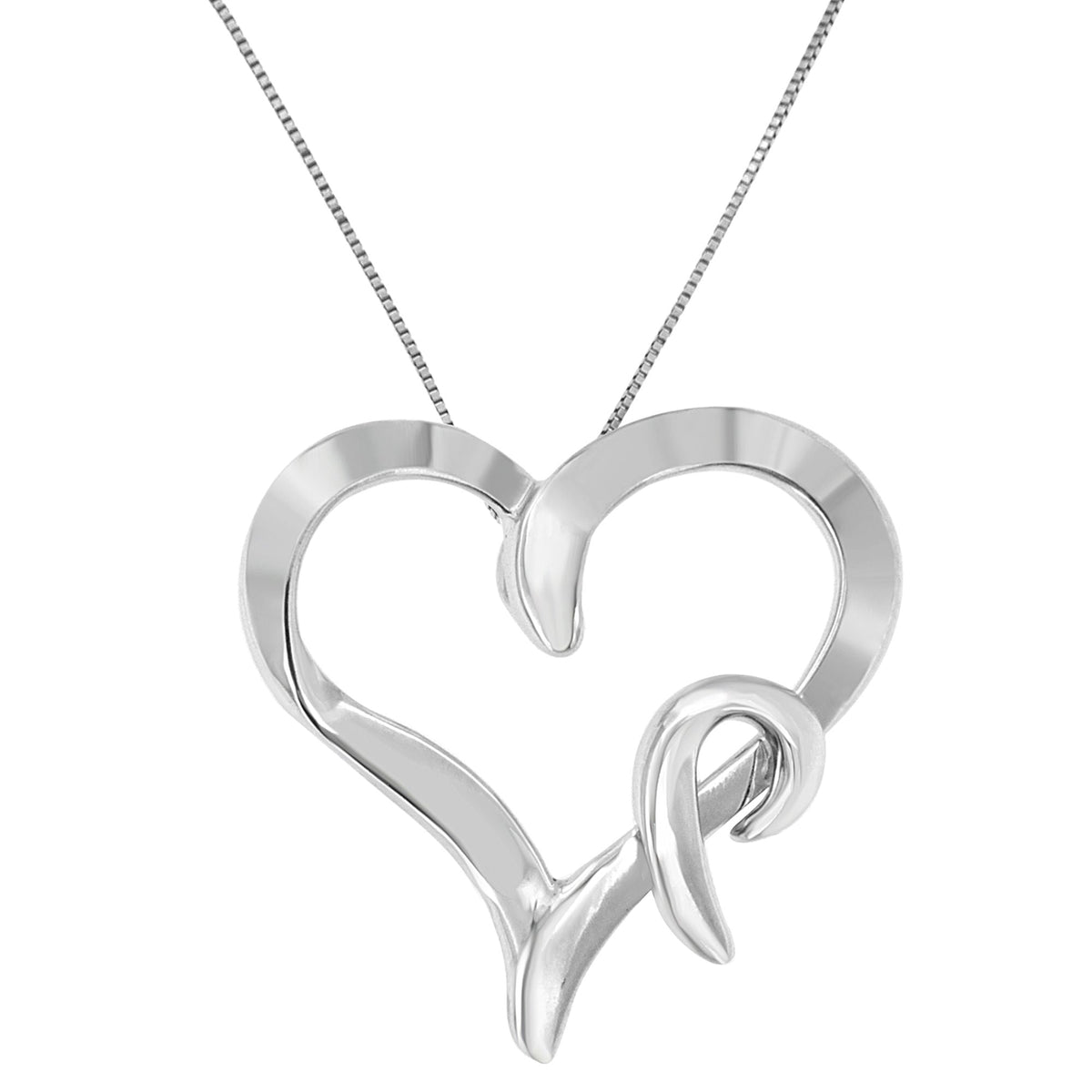 Collar con colgante de corazón de plata de ley .925