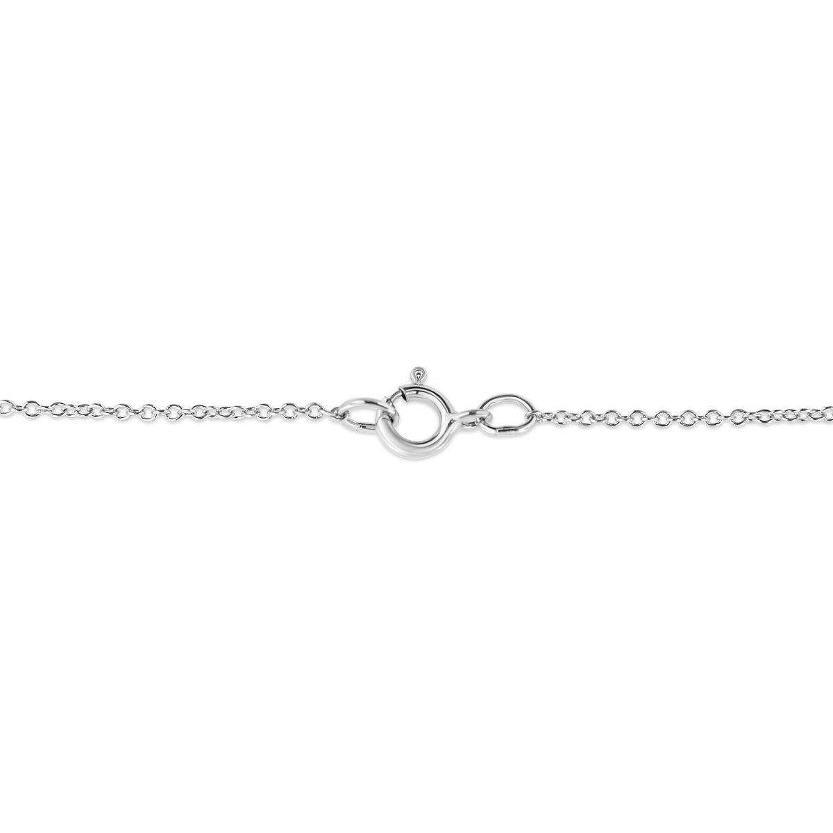 Collar con colgante de oro blanco de 14K con diamantes redondos de 1/4 Cttw engarzados en garra compartida, de 7 piedras, en forma de racimo floral, 45,7 cm (color H-I, claridad SI2-I1)