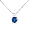 10K White Gold 1/4 Cttw Round Brilliant Cut Lab Grown Blue Diamond 4-Prong Solitaire Pendant Necklace (Blue Color, VS2-SI1 Clarity) - 18