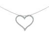 14K White Gold 3.0 Cttw Lab Grown Diamond Open Heart Pendant Necklace