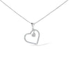 925 Sterling Silver 1/3ct TDW Diamond Heart Pendant Necklace