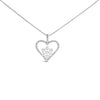 925 Sterling Silver 1/10ct TDW Diamond Heart Pendant Necklace 18