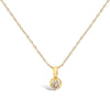 14K Yellow Gold Plated Silver 1/5 Cttw Diamond Openwork Pendant Necklace