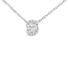 .925 Sterling Silver 1.0 Cttw Lab Grown Round-Cut Diamond Pendant Necklace 18