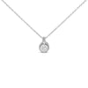 Sterling Silver 3/4 Cttw Lab Grown Diamond Halo Pendant Necklace