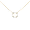 14K Yellow Gold Plated Sterling Silver 3/4 Cttw Diamond Starburst Pendant Necklace