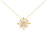 14K Yellow Gold Plated Sterling Silver 1/3 Cttw Diamond Compass Pendant Necklace