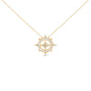14K Yellow Gold Plated Sterling Silver 1.0 Cttw Diamond Compass Pendant Necklace