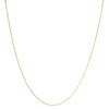 Solid 14K Yellow Gold 0.75mm Classic Box Chain Necklace. Unisex Chain - Size 16 Inches
