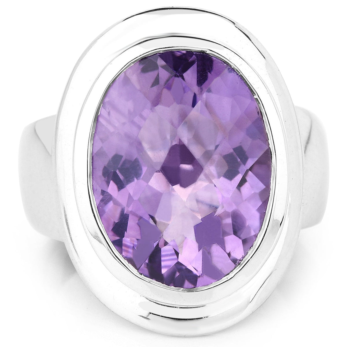 Anillo de plata de ley .925 con amatista genuina de 9.01 quilates