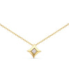 10K Yellow Gold 1/5 Cttw Bezel Set Princess Diamond Kite Shaped Solitaire Pendent Necklace
