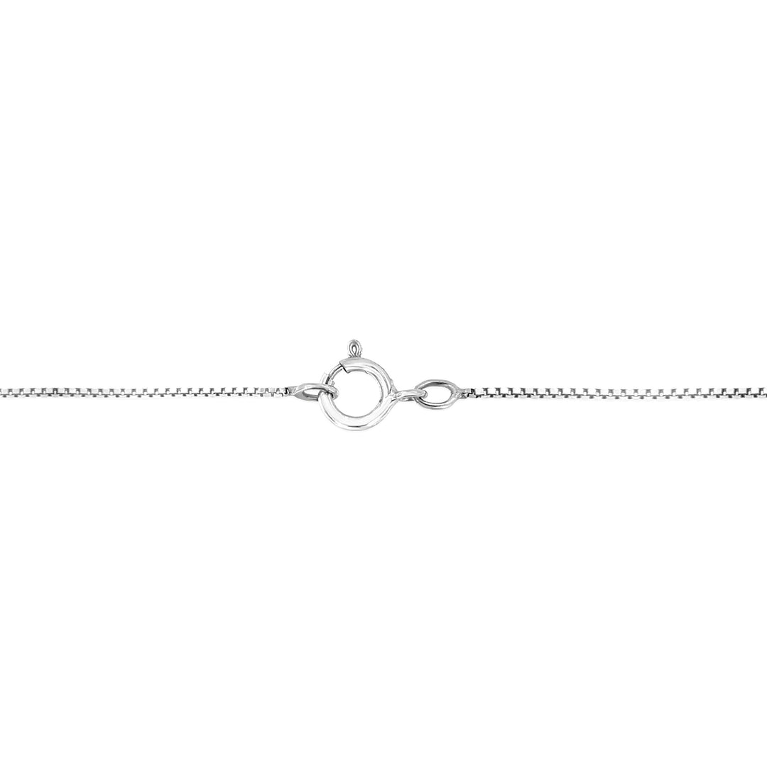 Collar con colgante de oro blanco de 10K con diamante de talla redonda de 1/3 Cttw engarzado tipo bisel de 18" (color J-K, claridad I1-I2)