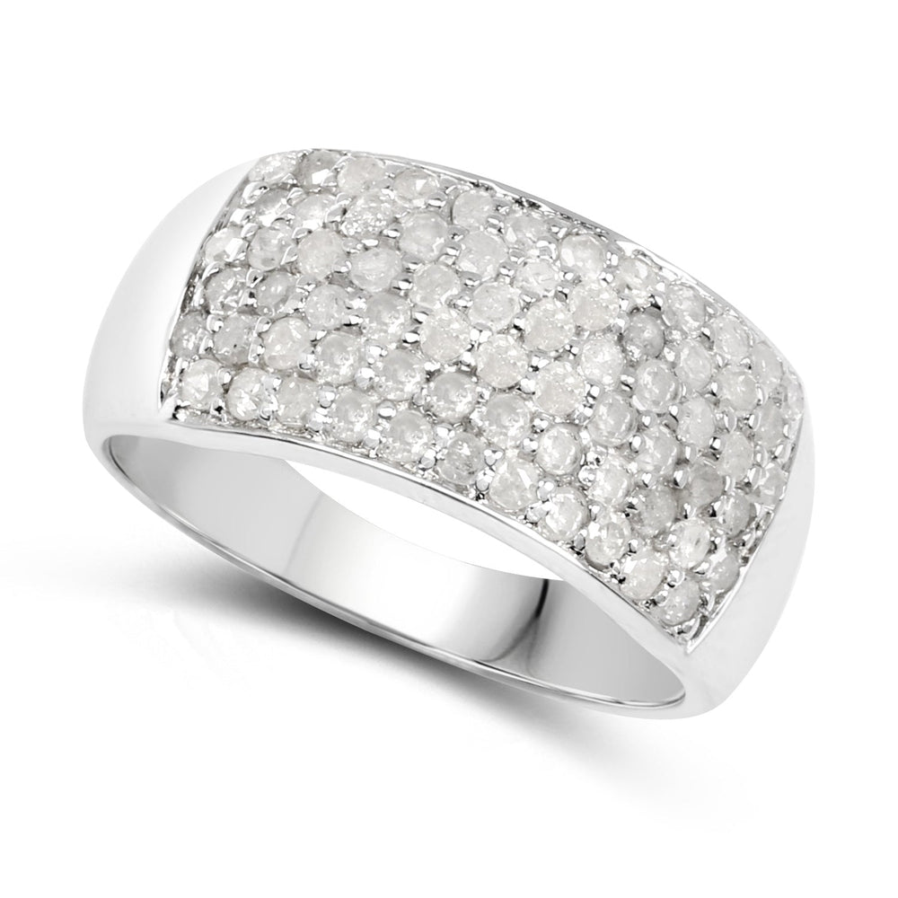 1.21 Carat Genuine White Diamond .925 Sterling Silver Ring