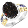 4.74 Carat Genuine Multi Stones .925 Sterling Silver Ring