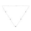Sterling Silver Treated Blue Color Diamond Station Necklace (1/2 cttw, Blue Color, I2-I3 Clarity)