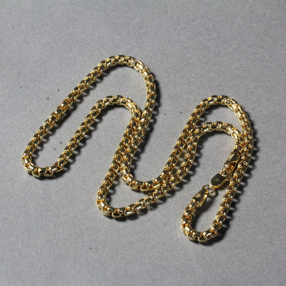 Cadena redonda de oro amarillo de 14k de 3,4 mm