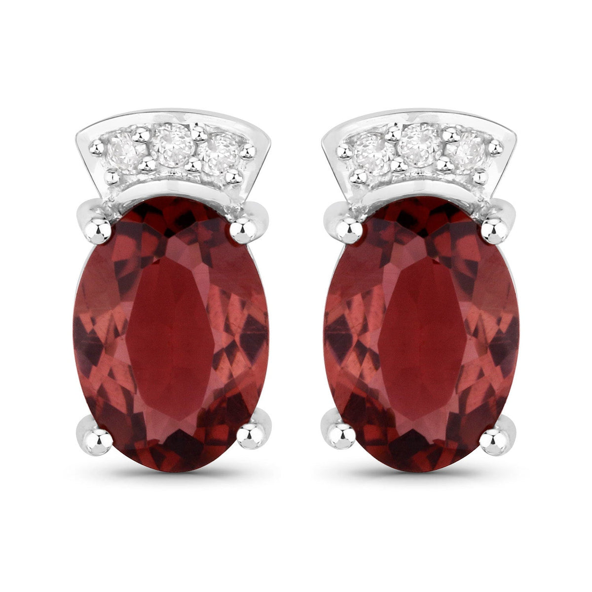Pendientes de 1,35 quilates de turmalina rosa auténtica y diamante blanco en oro blanco de 14 quilates