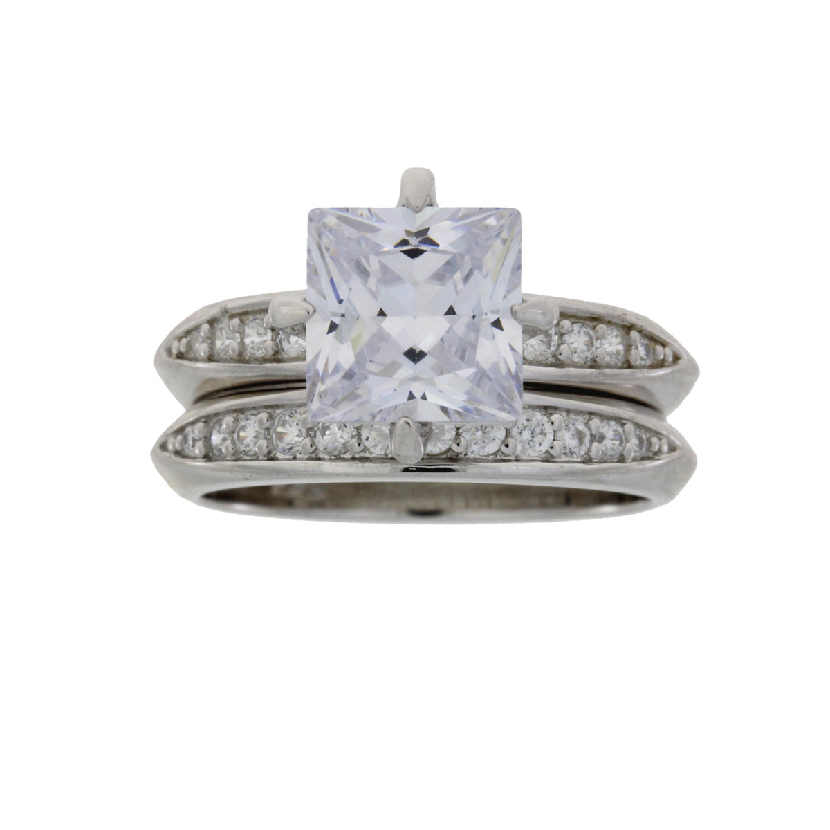 Circonita cúbica natural CZ Plata de ley nupcial
