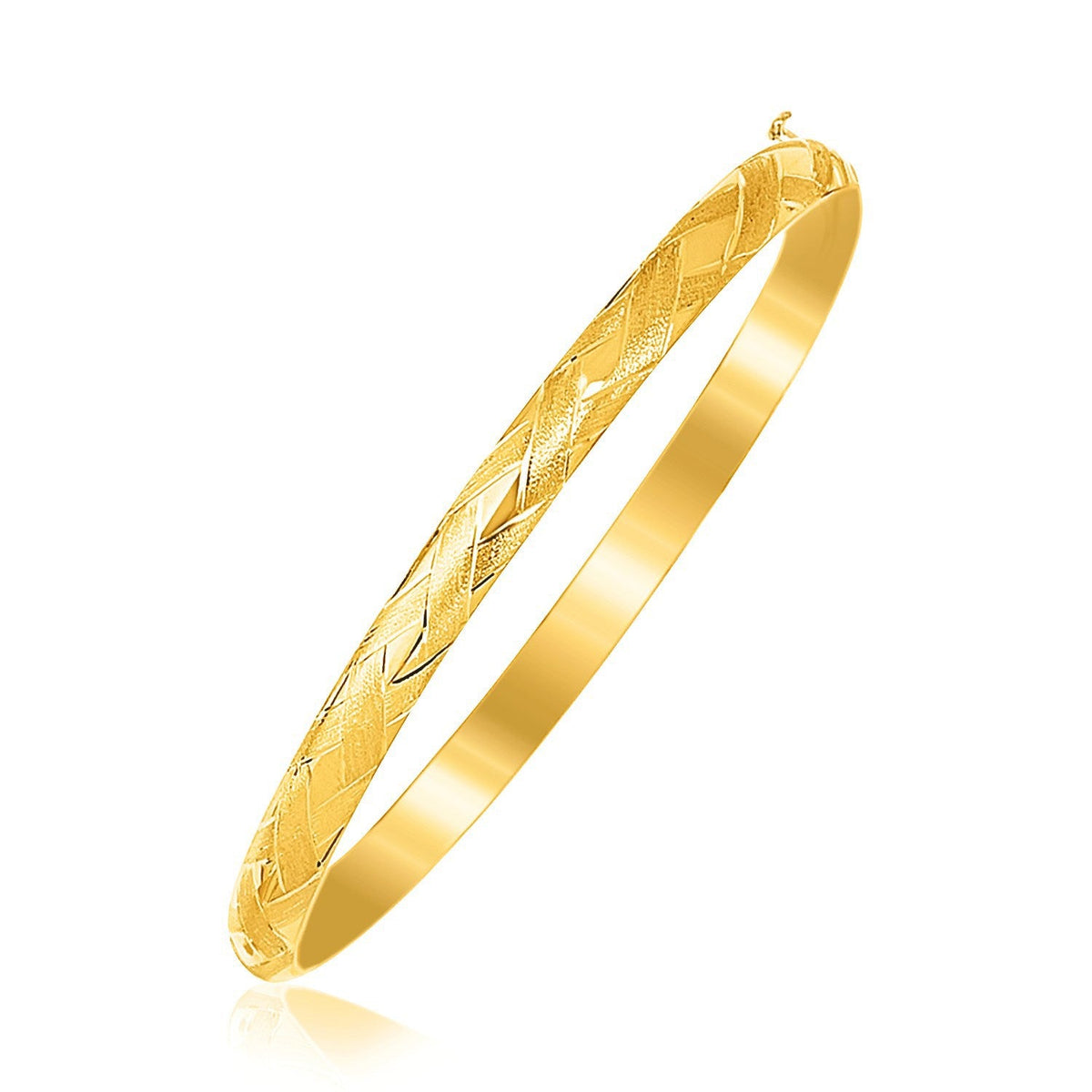 Brazalete infantil de oro amarillo de 14k con cortes de diamante