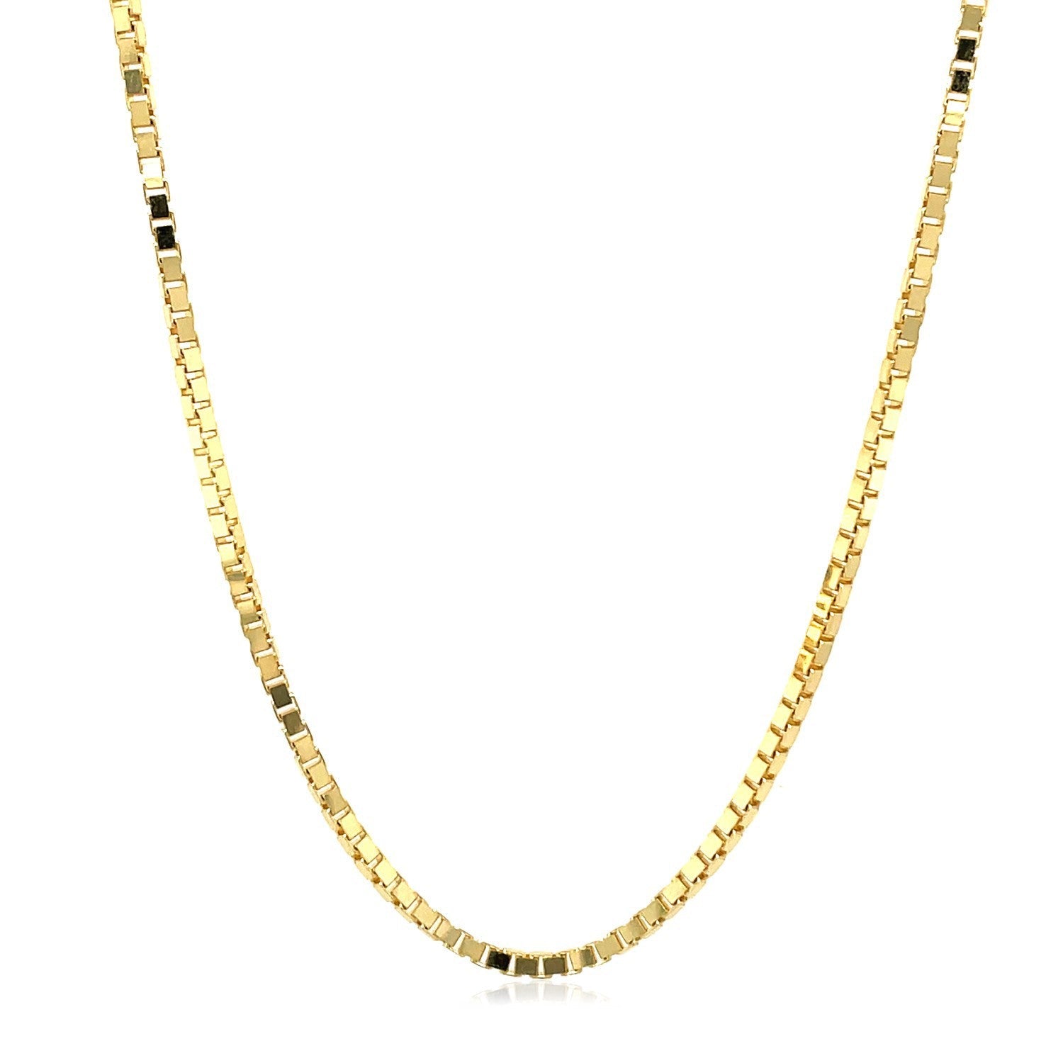 Cadena semi sólida de oro amarillo de 14k de 1,6mm