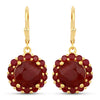 11.37 Carat Dyed Ruby and Ruby .925 Sterling Silver Earrings
