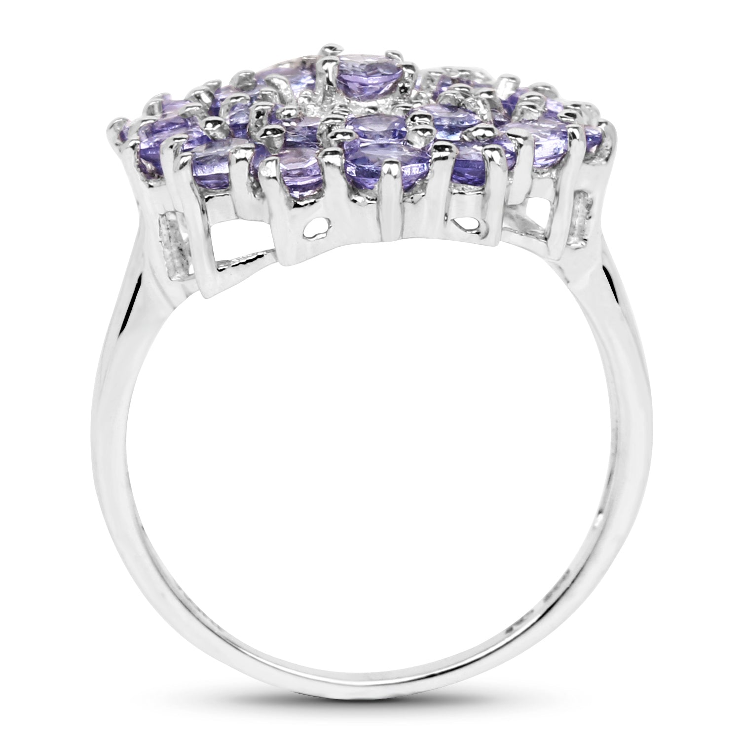 Anillo de plata de ley .925 con tanzanita genuina de 2.27 quilates