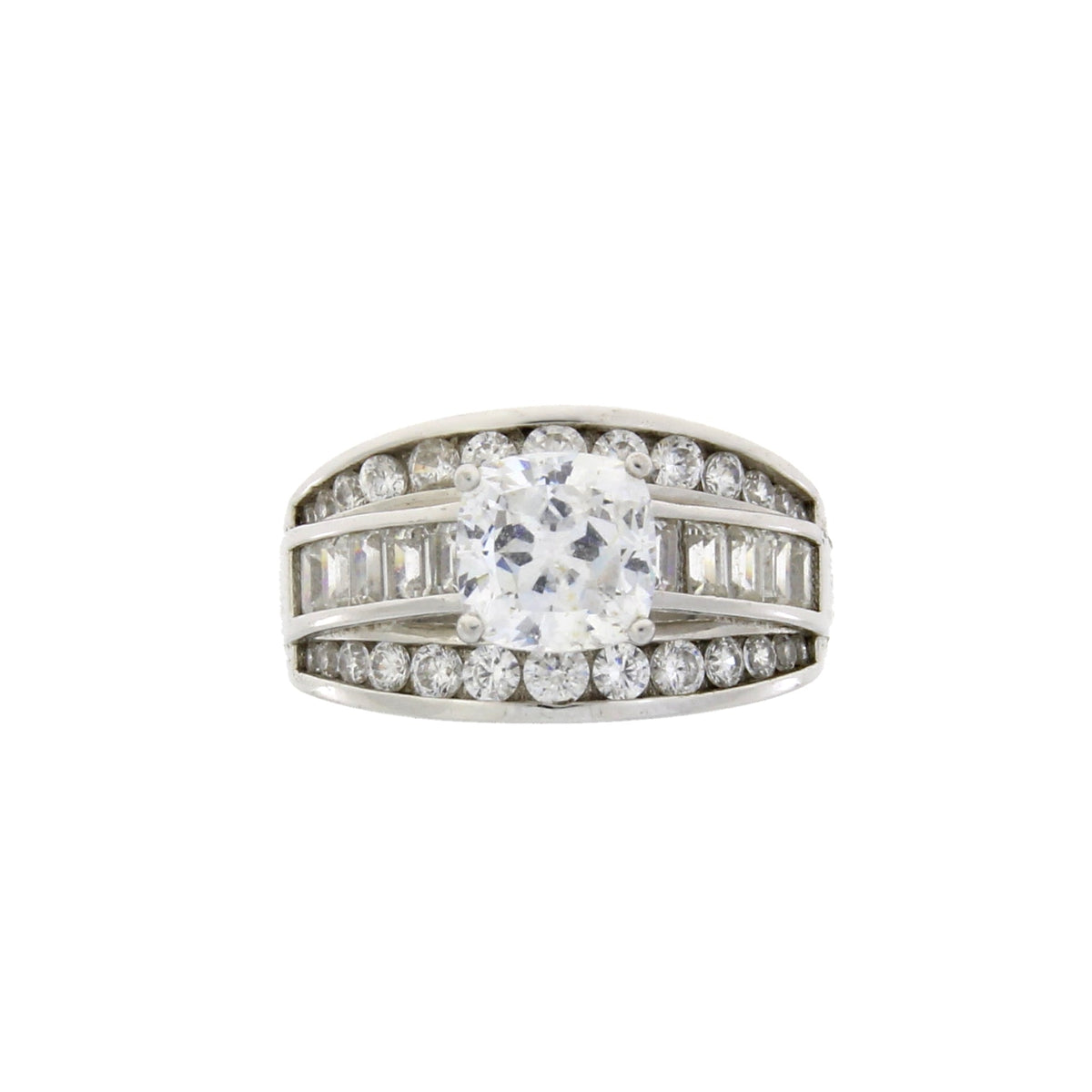 Zirconia cúbica genuina CZ SS nupcial plata esterlina