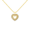 14K Yellow Gold Plated .925 Sterling Silver 1.0 Cttw Round and Baguette-Cut Diamond Composite Hearth 18