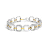 .925 Two-Tone Sterling Silver Diamond Accent Open Box Link Bracelet (I-J Color, I1-I2 Clarity) - 7