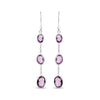 .925 Sterling Silver Checkerboard Cut Oval Purple Amethyst 2