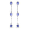 1.98 Carat Genuine Tanzanite .925 Sterling Silver Earrings