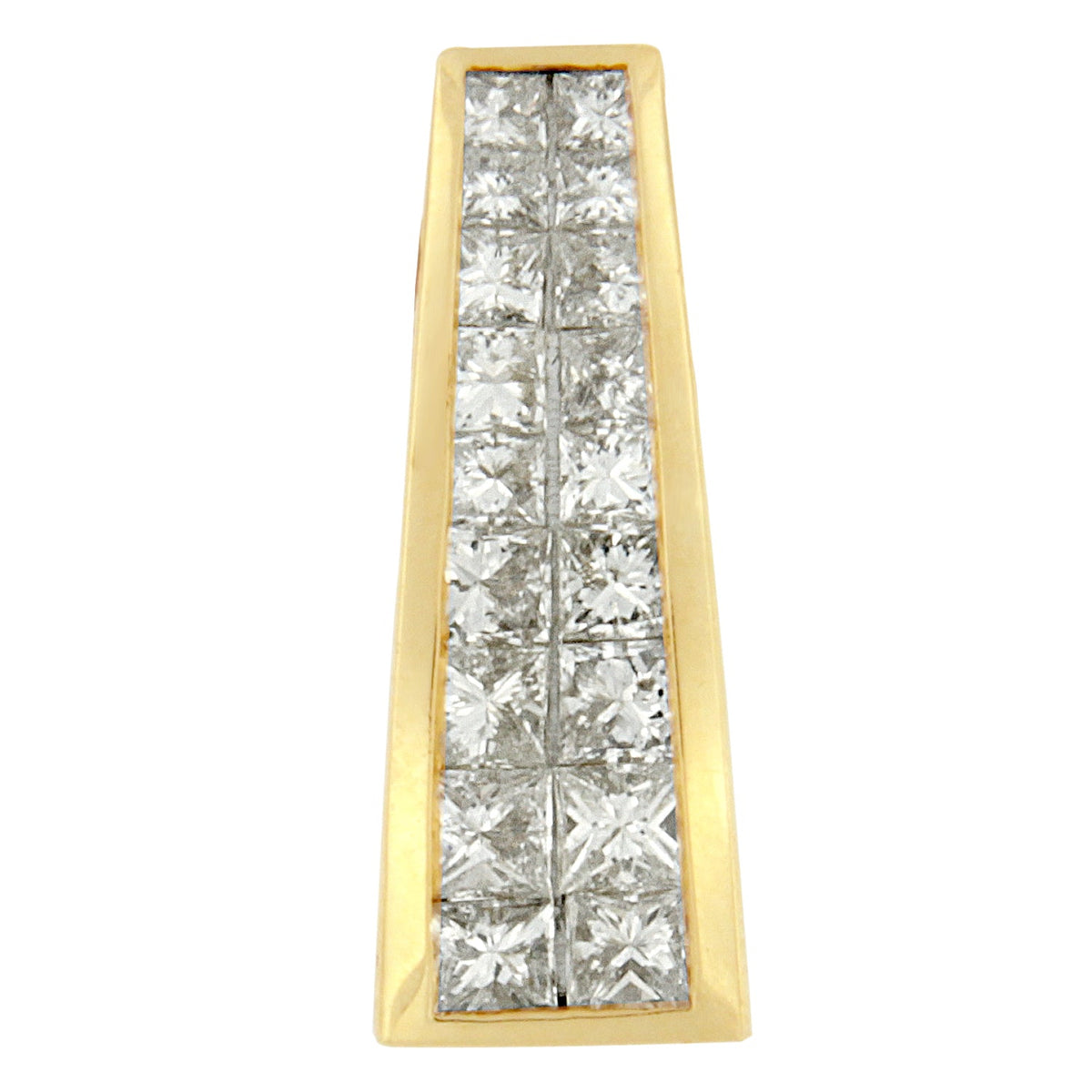 Collar con colgante de columna griega con diamantes de corte princesa de 1,5 ct en oro amarillo de 14K (G-H, VS1-VS2)