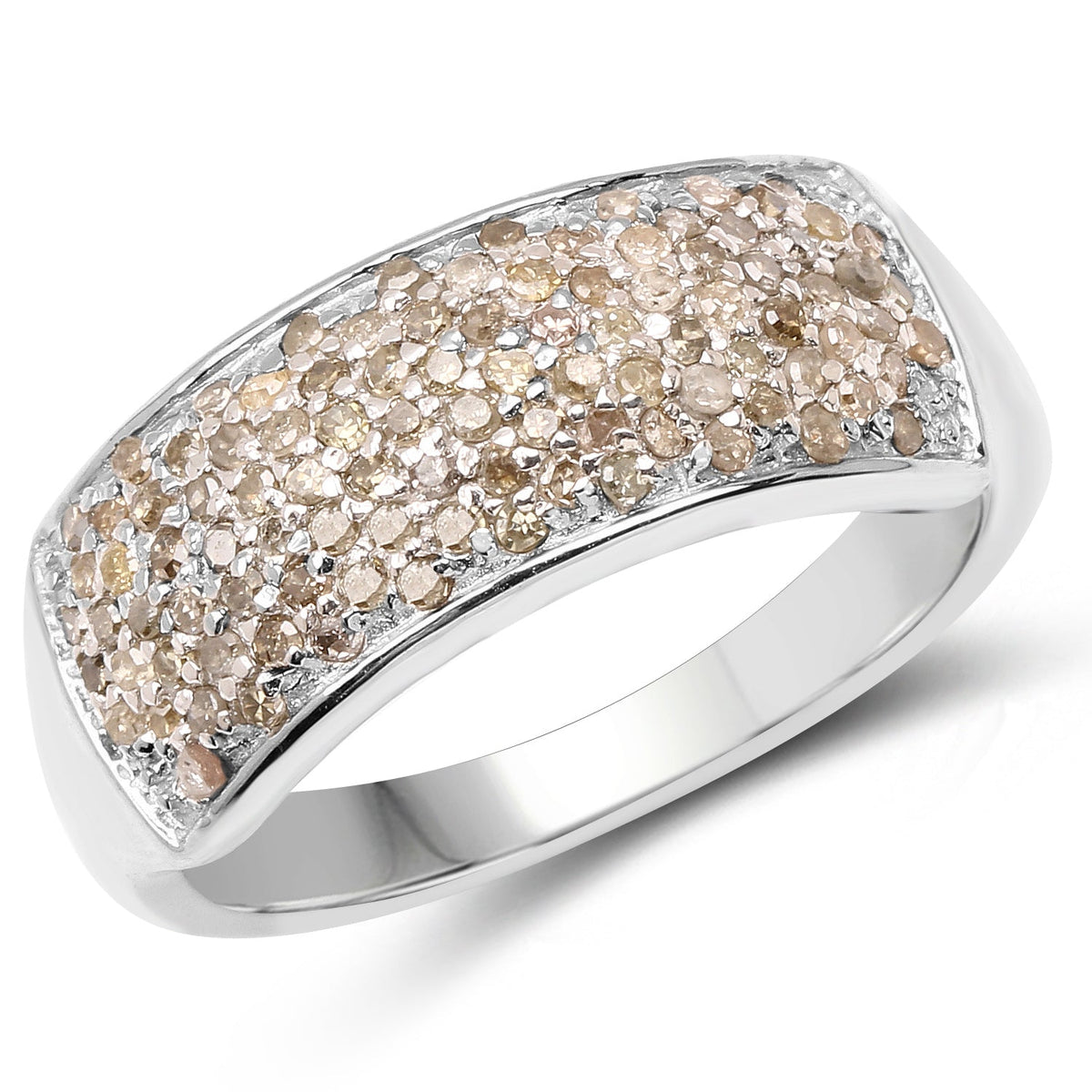 Anillo de Plata de Ley .925 con Diamante Blanco Genuino de 0.42 Quilates