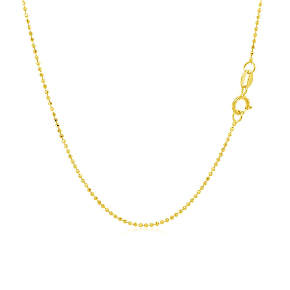 Cadena de oro amarillo de 14k de 1.0mm con cuentas facetadas