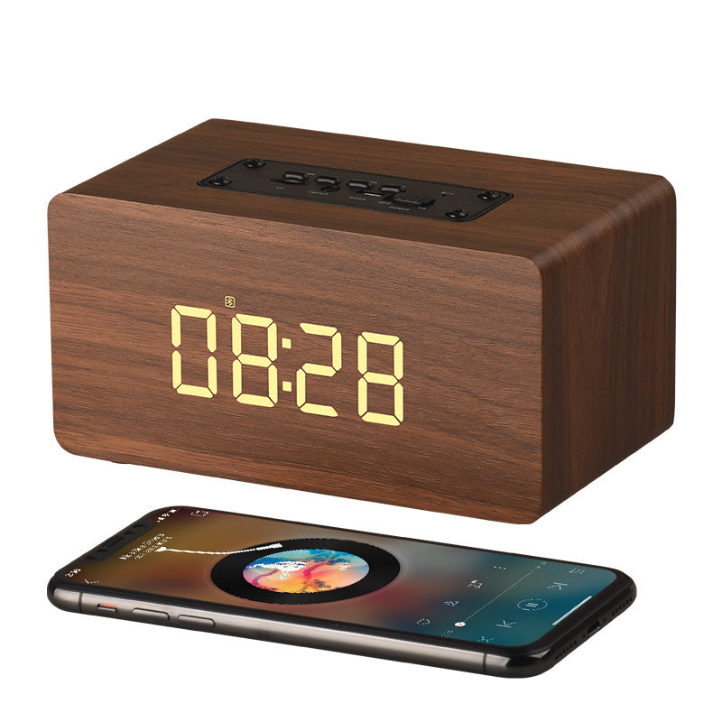 Wooden Clock with Bluetooth Speaker