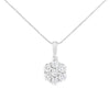 14K White Gold 2.00 Cttw Brilliant Round-Cut Diamond 7 Stone Flower Cluster 18