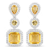 7.580 Carat Genuine Citrine .925 Sterling Silver Earrings