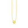 14k Yellow Gold Polished Four Leaf Clover Necklace with Diamond