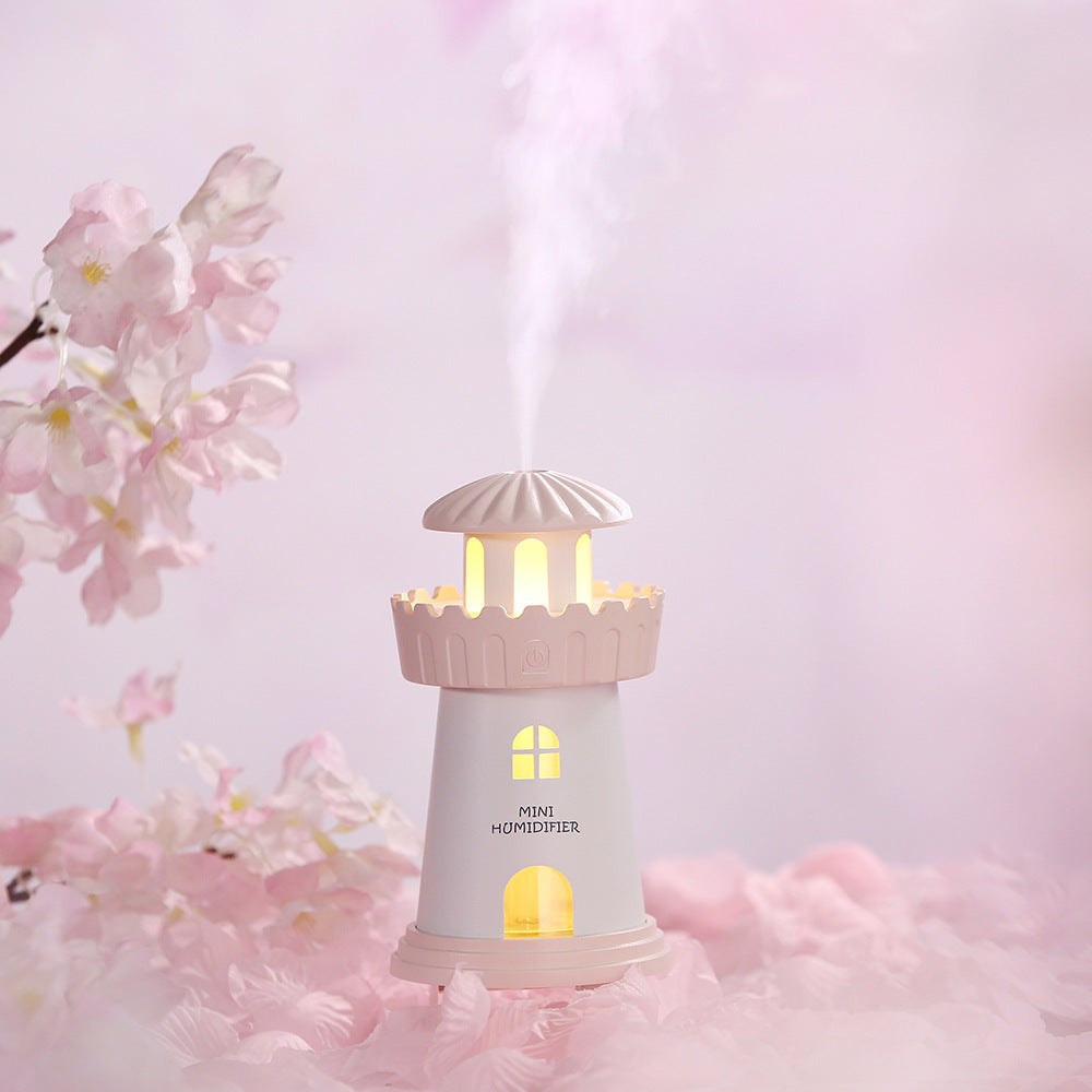 Lighthouse Humidifier Mini Night Light Mute Desktop Air USB Humidifier Creative Gift