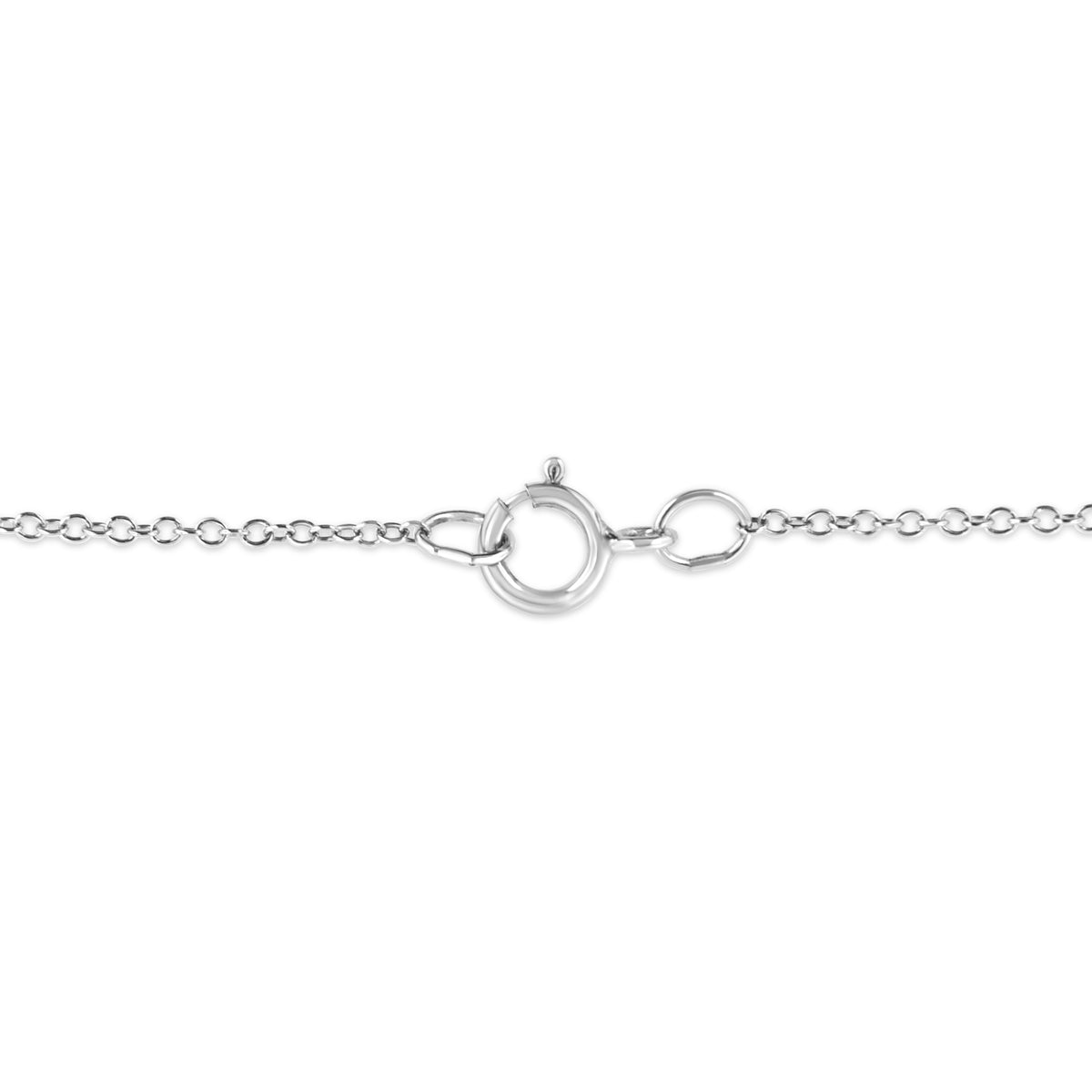 Collar con colgante de estrella de mar de plata de ley .925 con acento de diamante engastado en garra (color I-J, claridad I1-I2) - Tamaño 18"