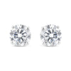 Pendientes de oro blanco de 14 quilates con diamantes de talla brillante redonda de 1,00 quilates, clásicos, con 4 puntas y cierre de rosca (color H-I, claridad I1-I2)