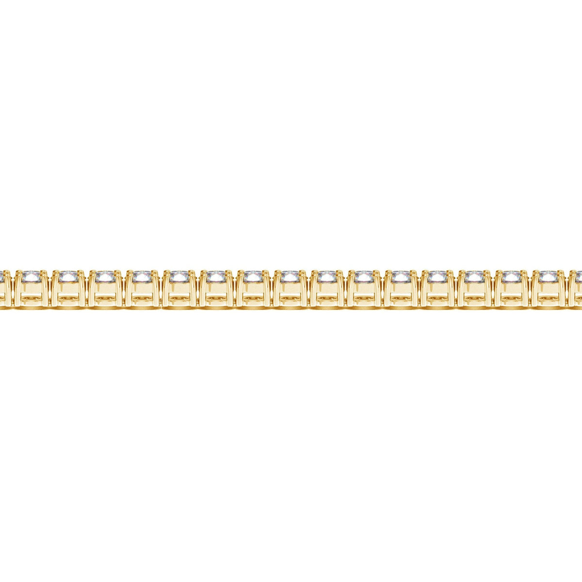 Pulsera de tenis de oro amarillo de 14 quilates con diamantes redondos cultivados en laboratorio (7 qt F/G VS2/SI1)