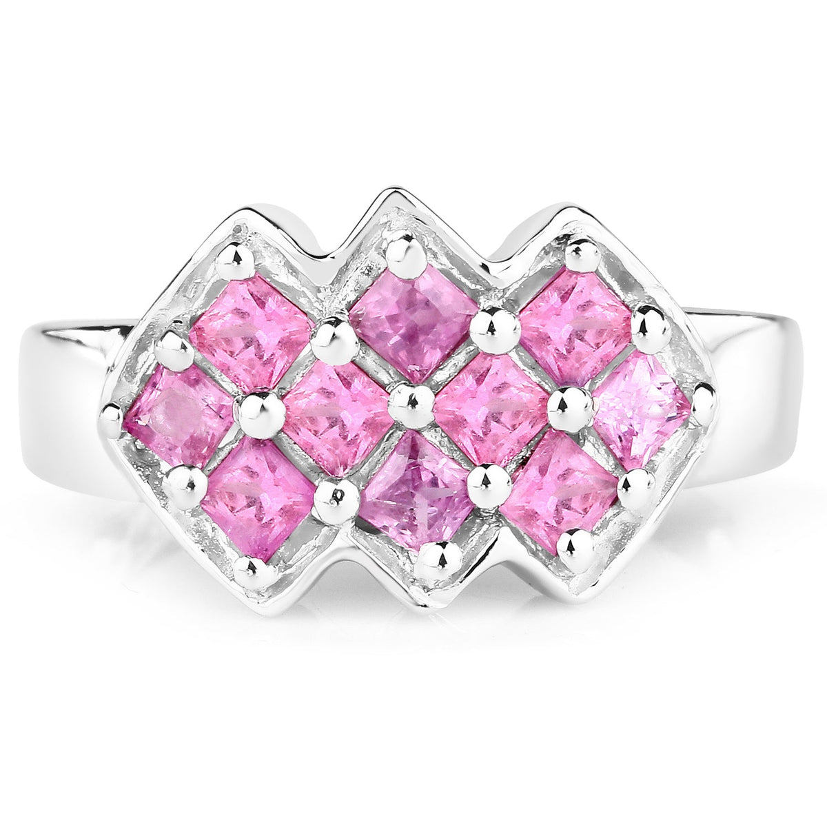 Anillo de plata de ley .925 con zafiro rosa auténtico de 1,20 quilates