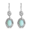 .925 Sterling Silver Chalcedony Diamond Accent Drop and Dangle Earring (K-L Color, I1-I2 Clarity)