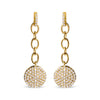 18K Yellow Gold Plated .925 Sterling Silver 1.0 Cttw Diamond Composite Cluster Dangle Chain Earrings (I-J Color, I1-I2 Clarity)