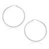 10k White Gold Polished Hoop Earrings (30mm)